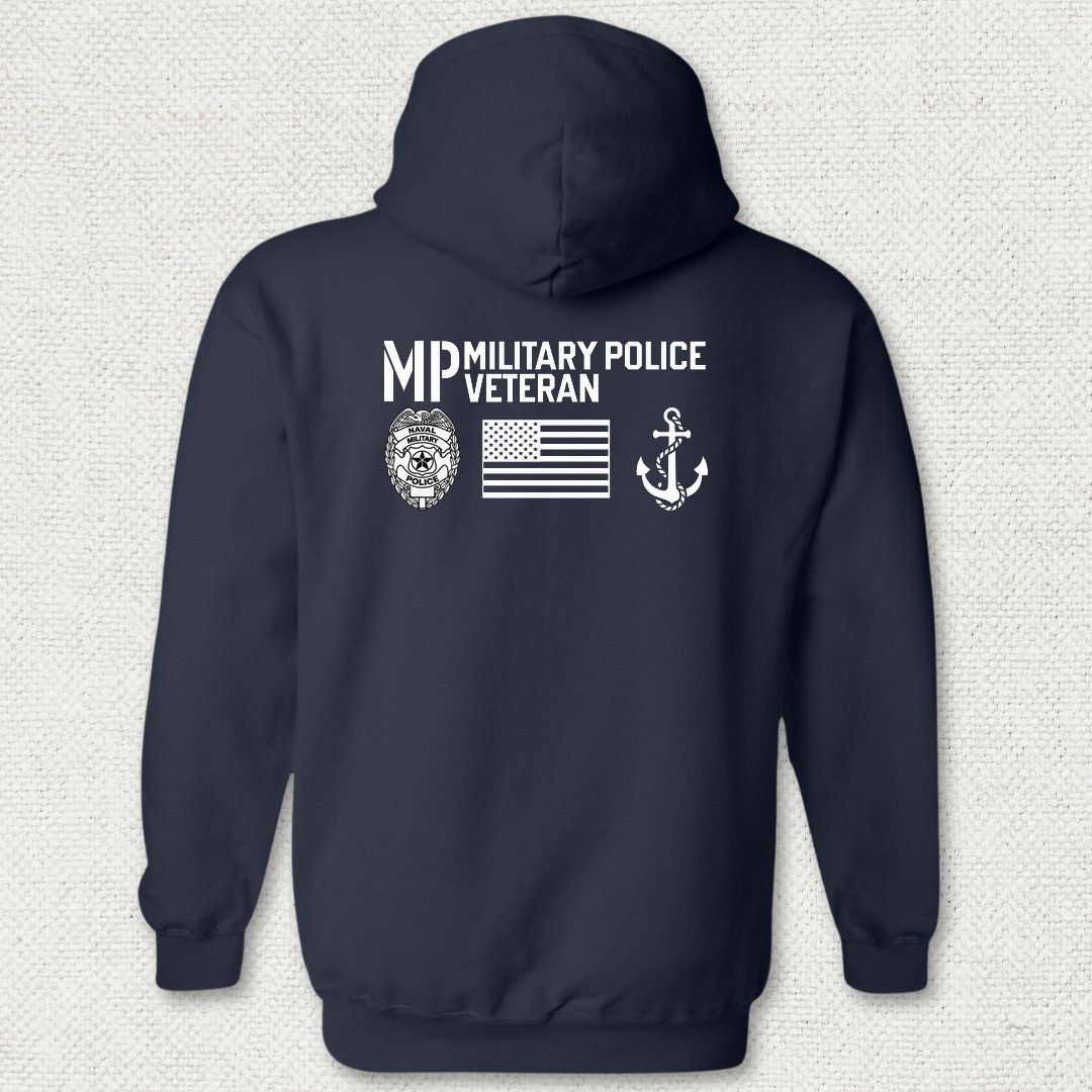 Military Police Veteran - Flag & Anchor Hoodie – Navy Humor