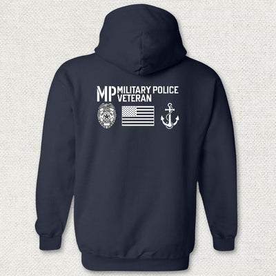 Military Police Veteran - Flag & Anchor Hoodie