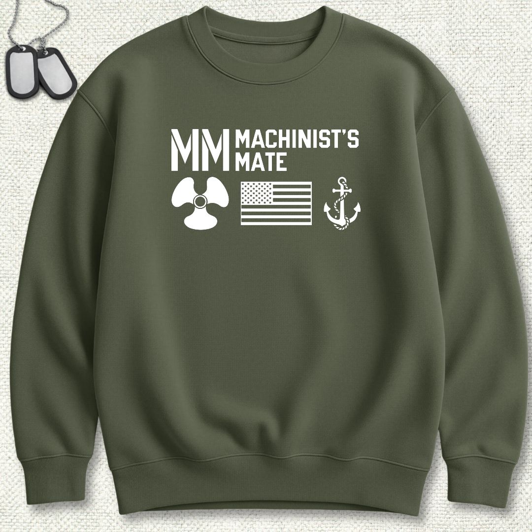 MM - Flag & Anchor Sweatshirt - Military Green