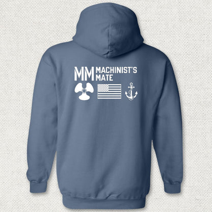 MM - Flag & Anchor Hoodie - Heather Navy