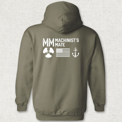 MM - Flag & Anchor Hoodie - Military Green