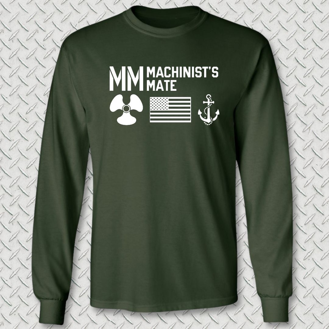 MM - Flag & Anchor Long Sleeve Tee - Forest Green