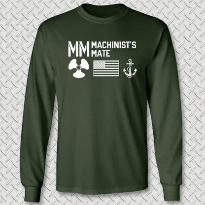 MM - Flag & Anchor Long Sleeve Tee - Forest Green