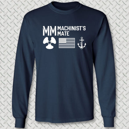 MM - Flag & Anchor Long Sleeve Tee - Navy