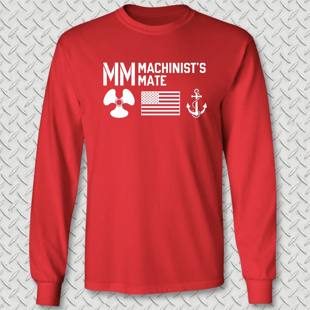 MM - Flag & Anchor Long Sleeve Tee - Red