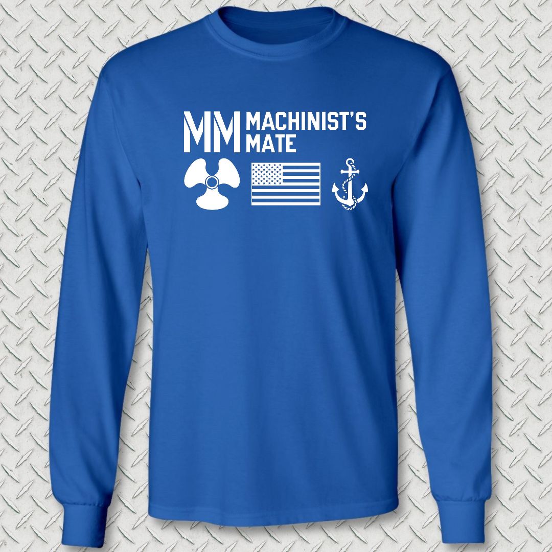 MM - Flag & Anchor Long Sleeve Tee - Royal Blue