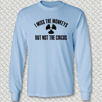 MM - I Miss The Monkeys Long Sleeve Tee - Light Blue