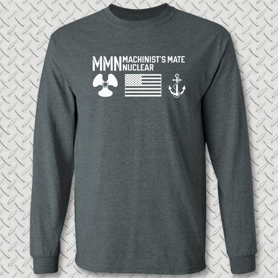 MMN - Flag & Anchor Long Sleeve Tee - Dark Heather