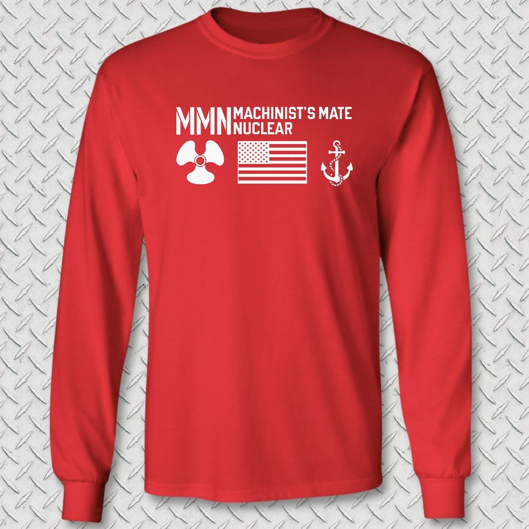 MMN - Flag & Anchor Long Sleeve Tee - Red