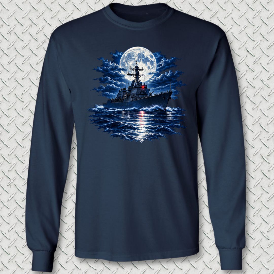 Moonlit Cruise Long Sleeve Tee - Navy