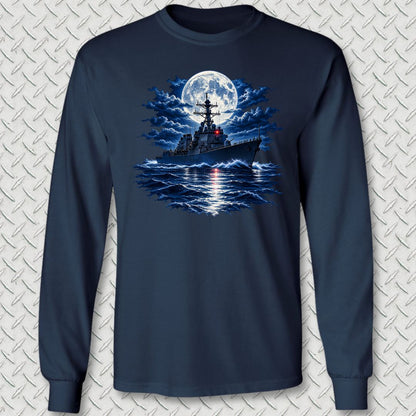 Moonlit Cruise Long Sleeve Tee - Navy