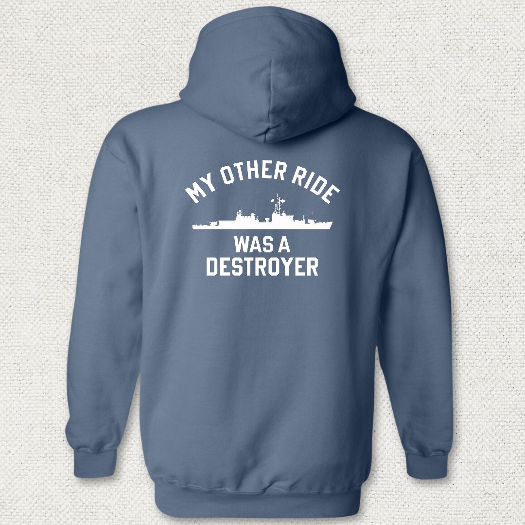 My Other Ride Was A Destroyer (Gearing-class) Hoodie - Heather Navy