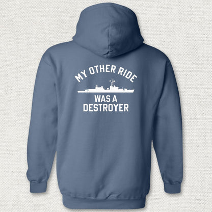 My Other Ride Was A Destroyer (Gearing-class) Hoodie - Heather Navy