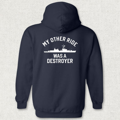 My Other Ride Was A Destroyer (Gearing-class) Hoodie - Navy