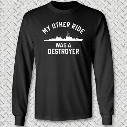 My Other Ride Was A Destroyer (Gearing-class) Long Sleeve Tee - Black