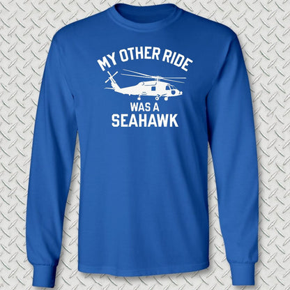My Other Ride Was A Seahawk Long Sleeve Tee - Royal Blue