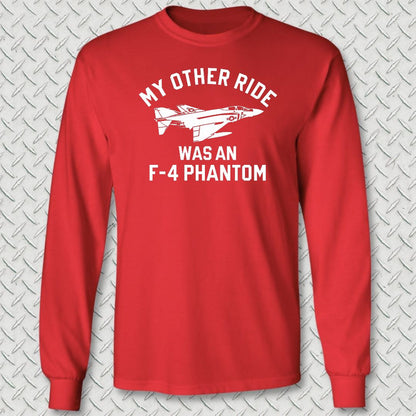 My Other Ride Was An F-4 Phantom Long Sleeve Tee - Red