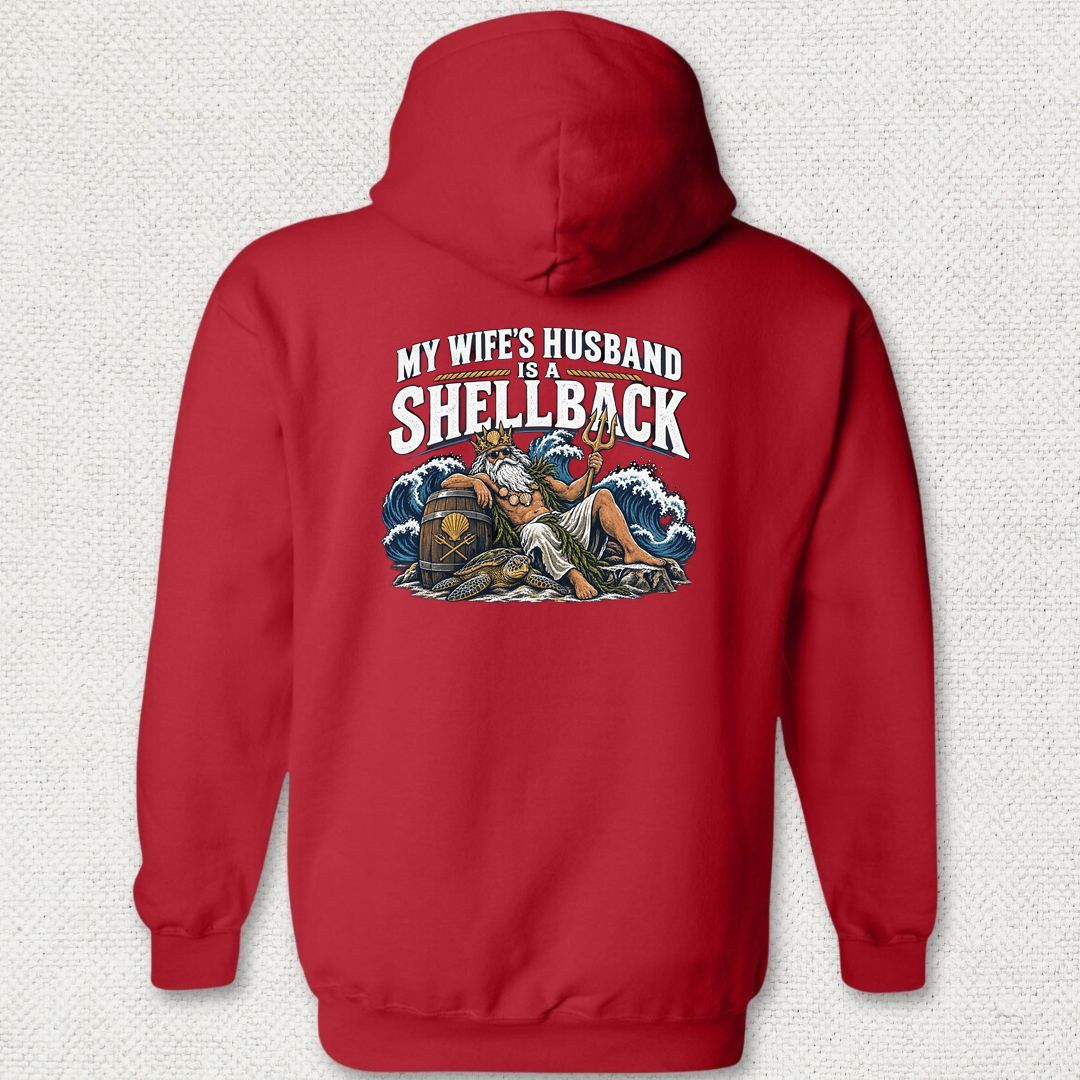 My Wife's Husband Is A Shellback Hoodie - Red