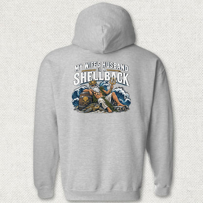 My Wife's Husband Is A Shellback Hoodie - Sport Grey