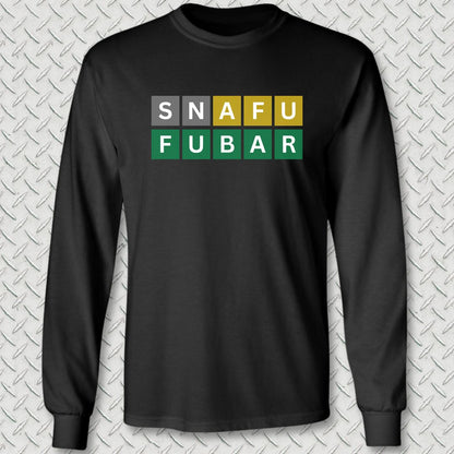 Naval Word Game Long Sleeve Tee - Black