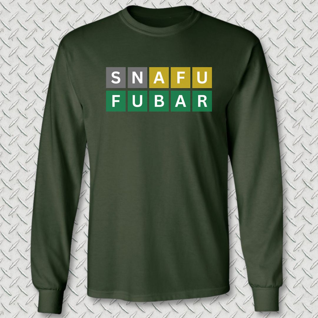 Naval Word Game Long Sleeve Tee - Forest Green