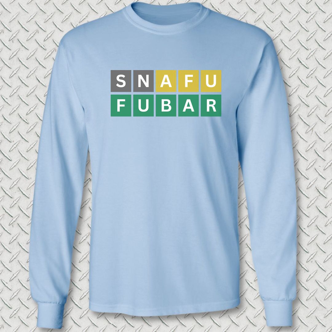Naval Word Game Long Sleeve Tee - Light Blue