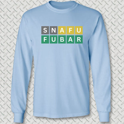 Naval Word Game Long Sleeve Tee - Light Blue