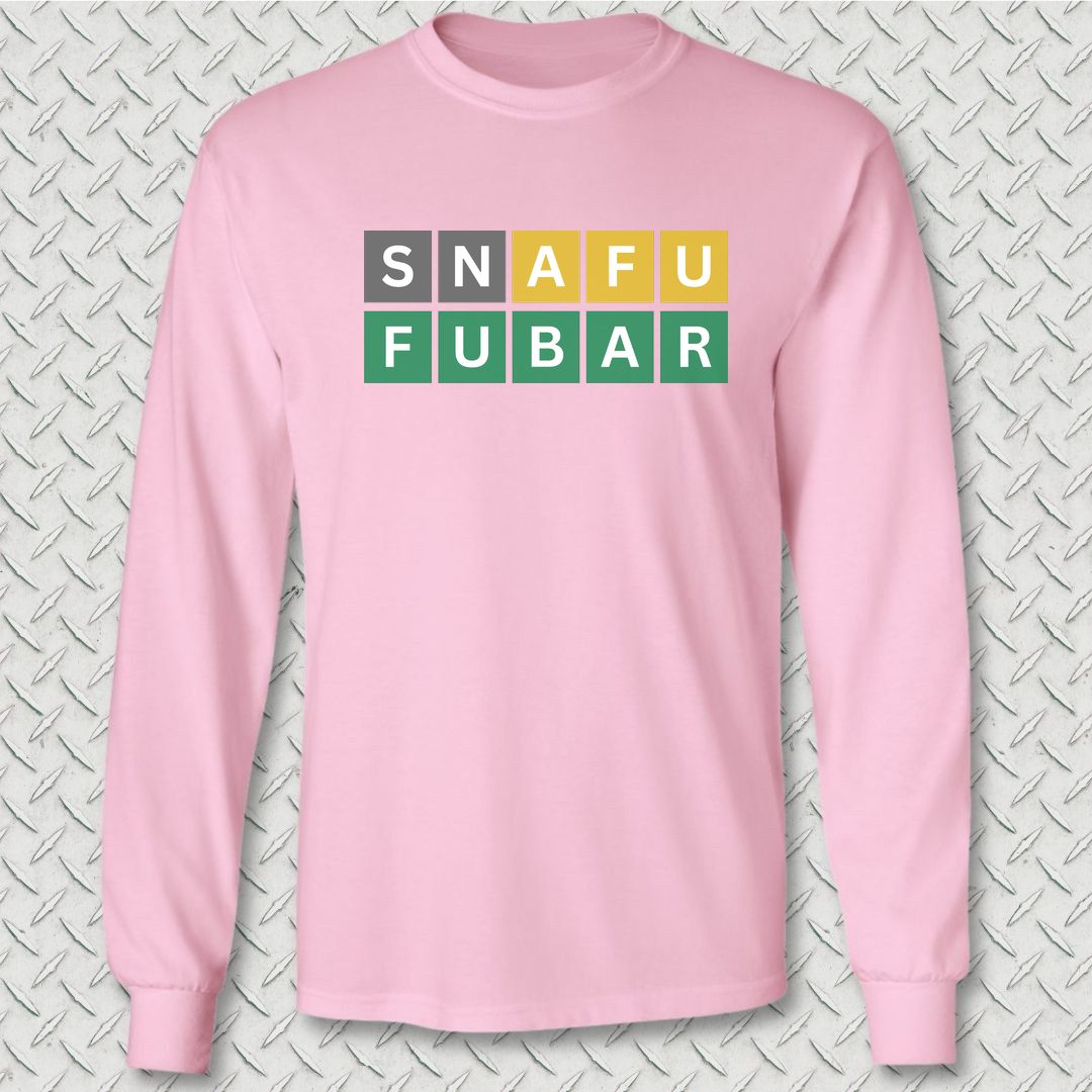 Naval Word Game Long Sleeve Tee - Pink