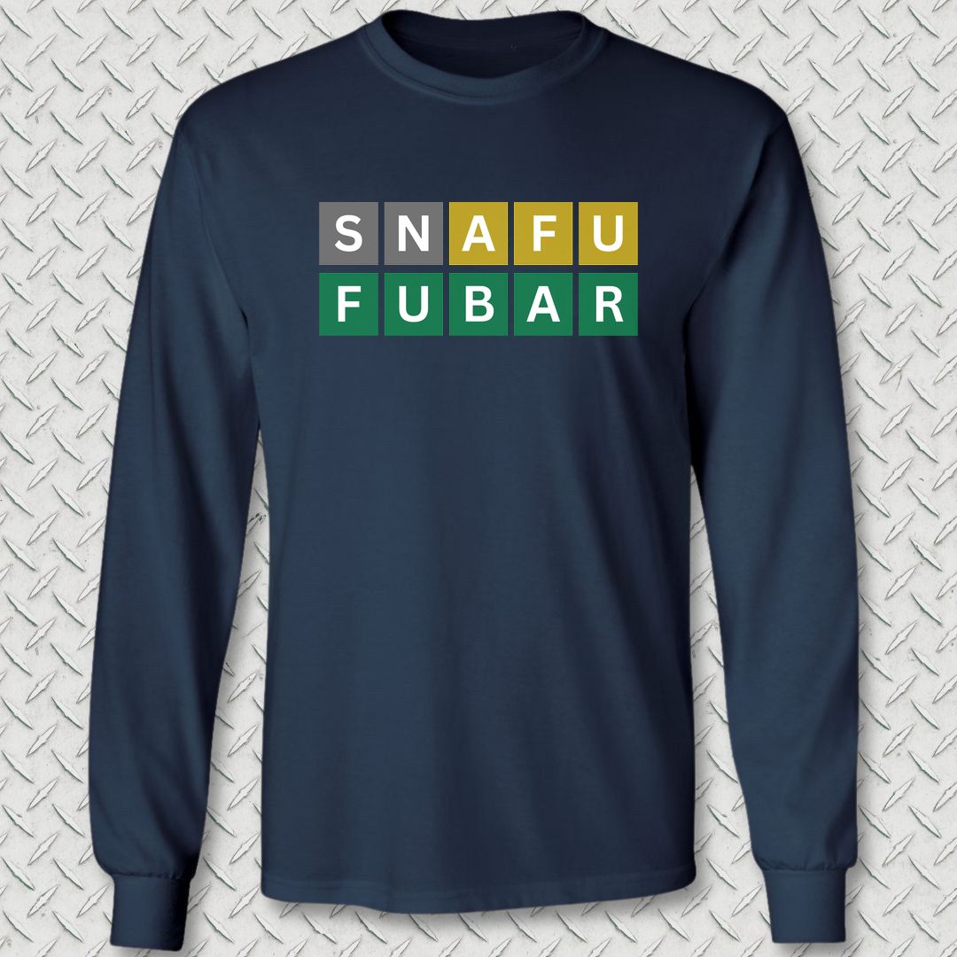 Naval Word Game Long Sleeve Tee - Navy