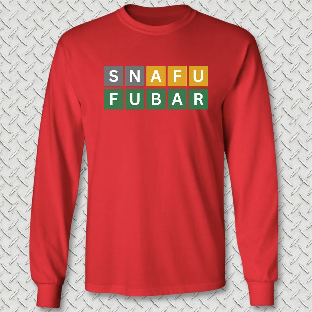 Naval Word Game Long Sleeve Tee - Red