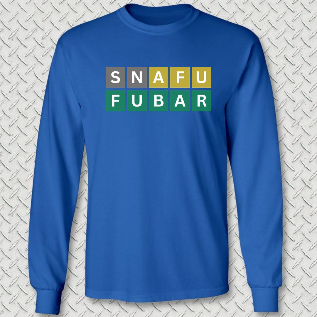 Naval Word Game Long Sleeve Tee - Royal Blue