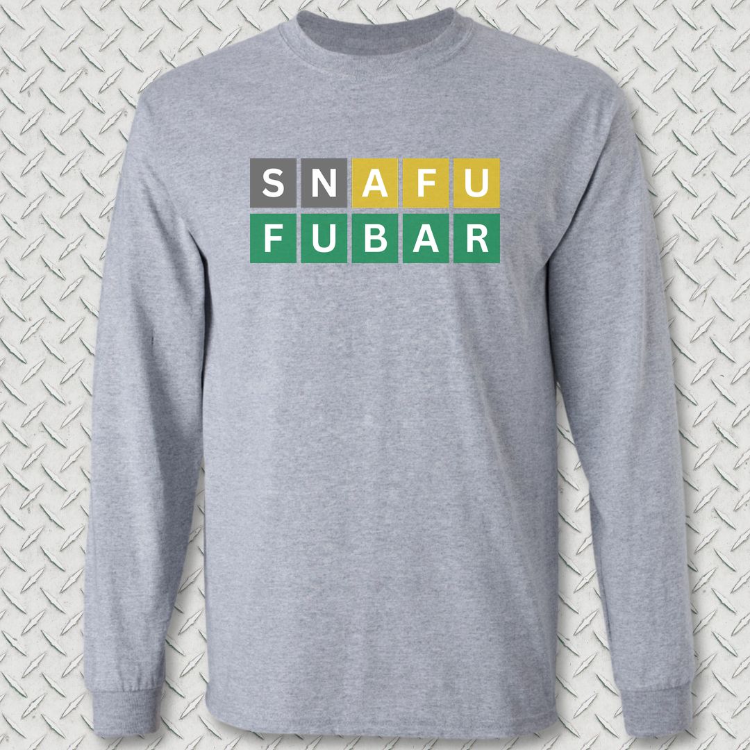 Naval Word Game Long Sleeve Tee - Sport Grey