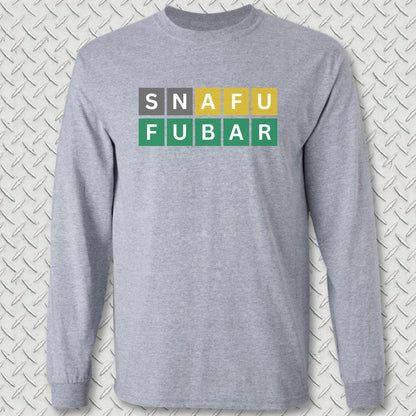 Naval Word Game Long Sleeve Tee - Sport Grey