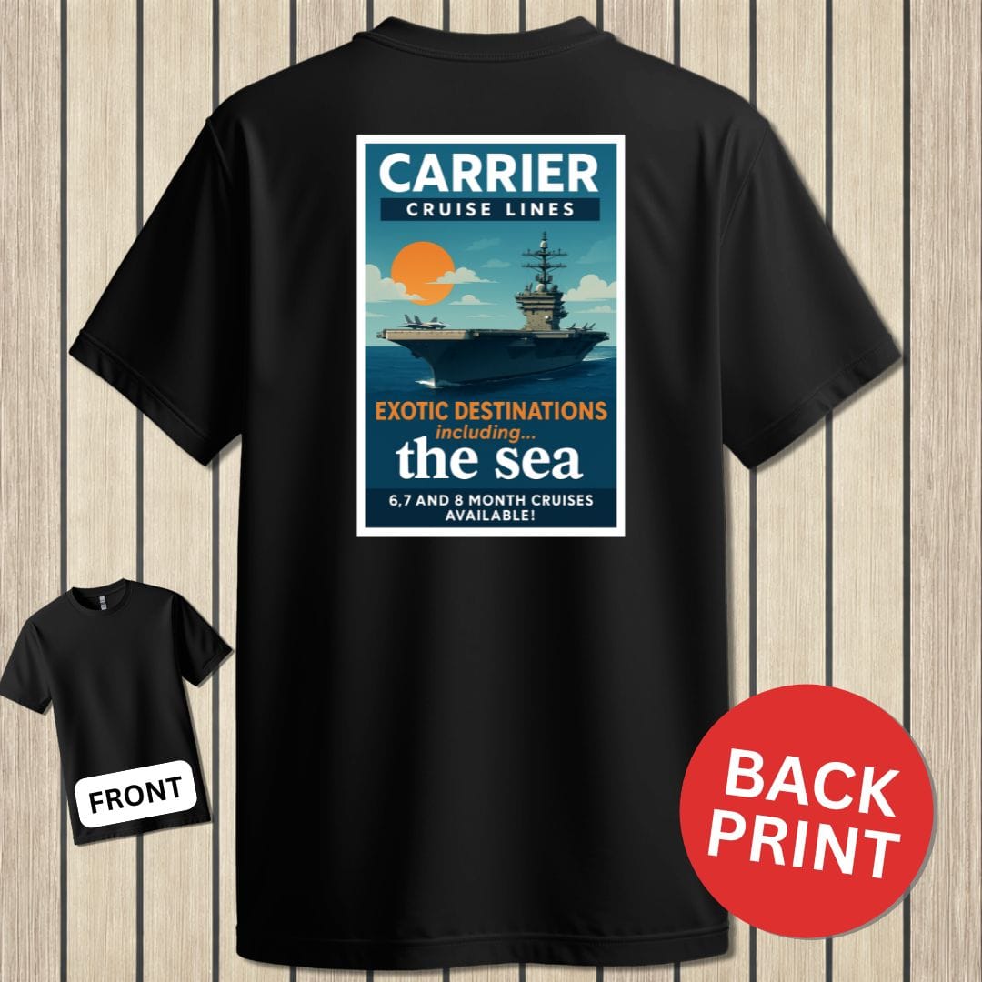 NavyHumor Classic Cotton T-shirt Black / S Carrier Cruise Lines