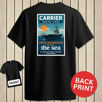 NavyHumor Classic Cotton T-shirt Black / S Carrier Cruise Lines