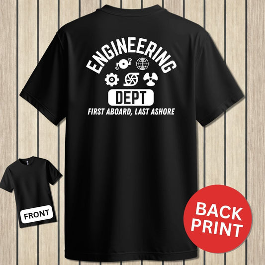 NavyHumor Classic Cotton T-shirt Black / S Engineering - First Aboard