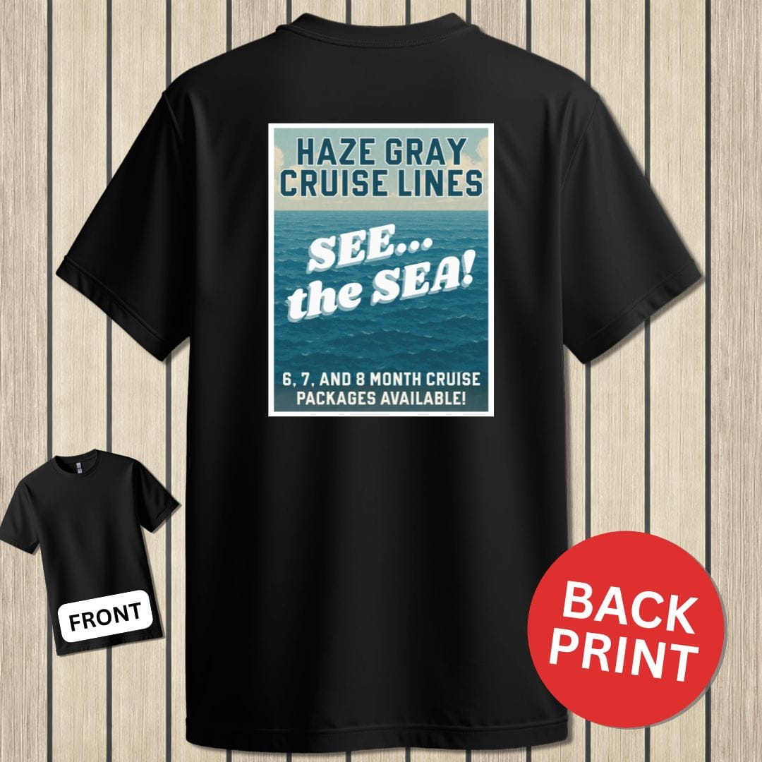NavyHumor Classic Cotton T-shirt Black / S Haze Gray Cruise Lines