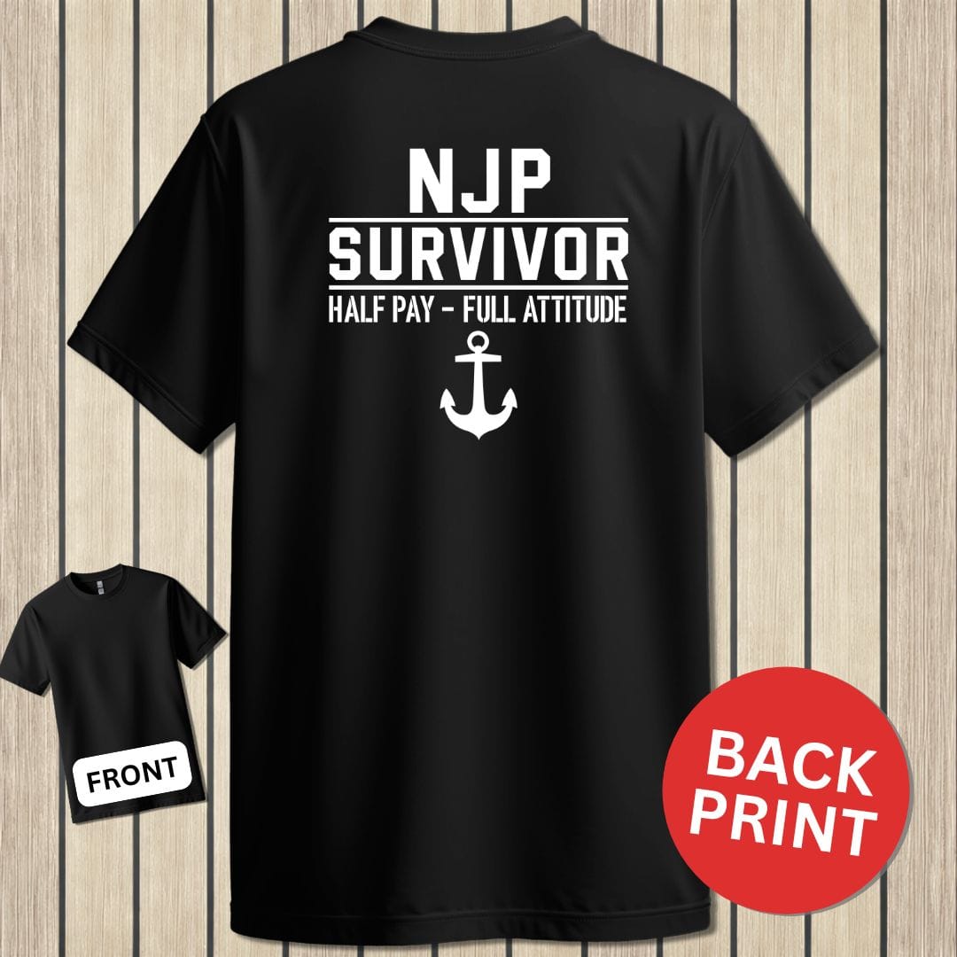 NavyHumor Classic Cotton T-shirt Black / S NJP Survivor