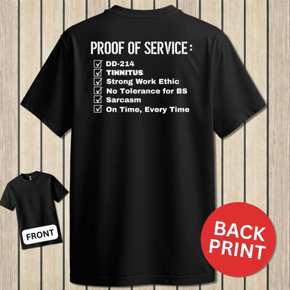 NavyHumor Classic Cotton T-shirt Black / S Proof of Service Checklist