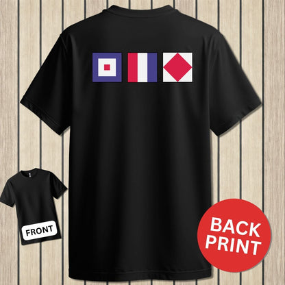 NavyHumor Classic Cotton T-shirt Black / S WTF - Signal Flag