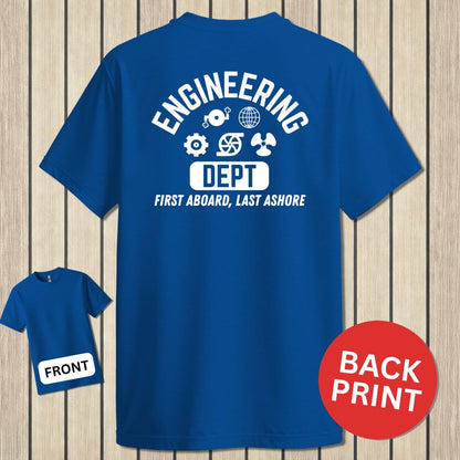 NavyHumor Classic Cotton T-shirt Blue / S Engineering - First Aboard