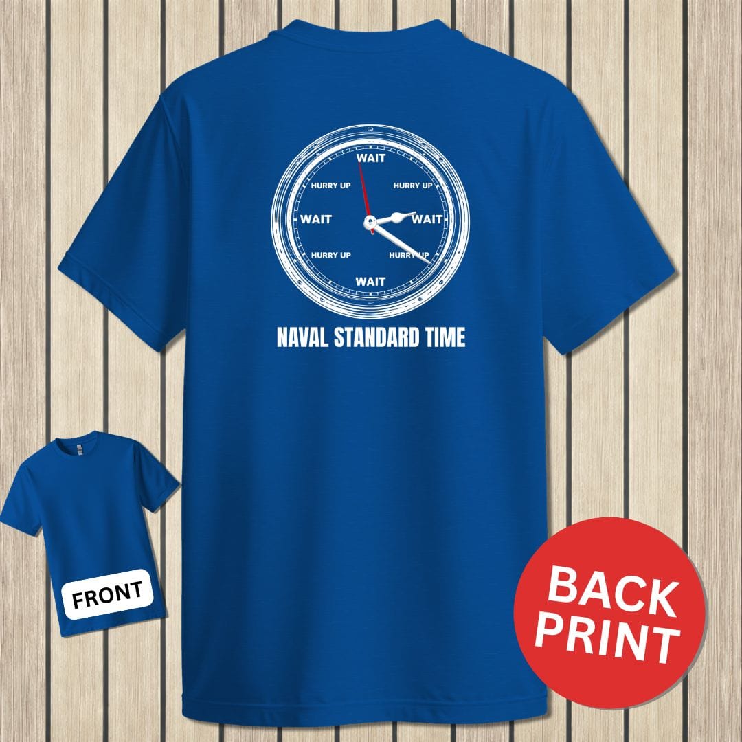 NavyHumor Classic Cotton T-shirt Blue / S Naval Standard Time