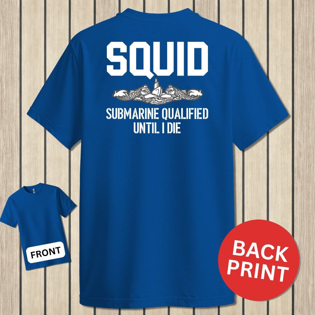 NavyHumor Classic Cotton T-shirt Blue / S Squid - Submarine Qualified