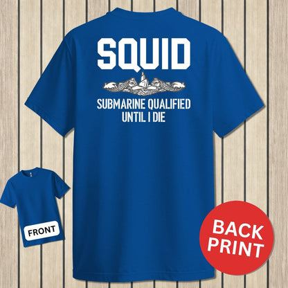 NavyHumor Classic Cotton T-shirt Blue / S Squid - Submarine Qualified