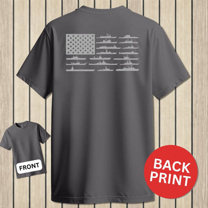NavyHumor Classic Cotton T-shirt Charcoal / S American Fleet
