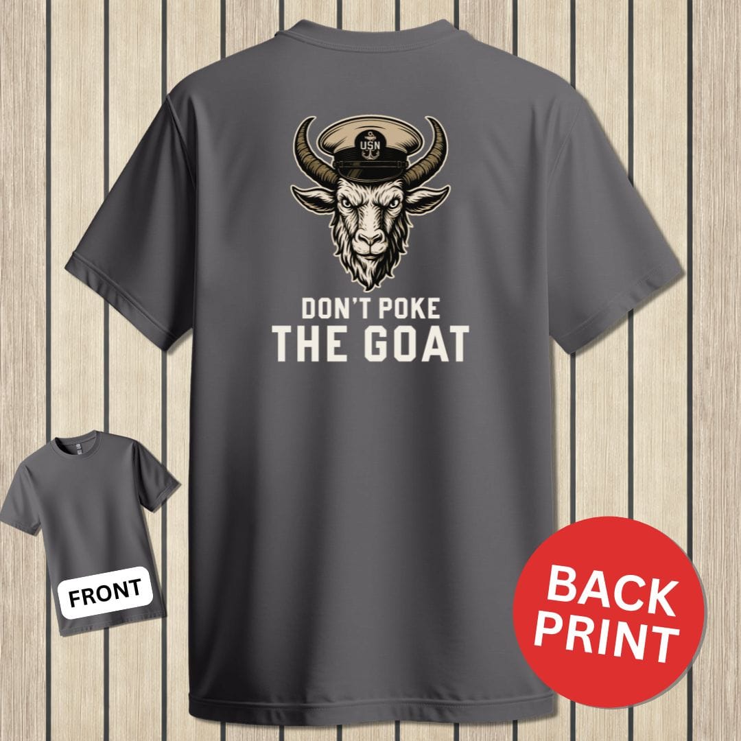 NavyHumor Classic Cotton T-shirt Charcoal / S Don't Poke The Goat