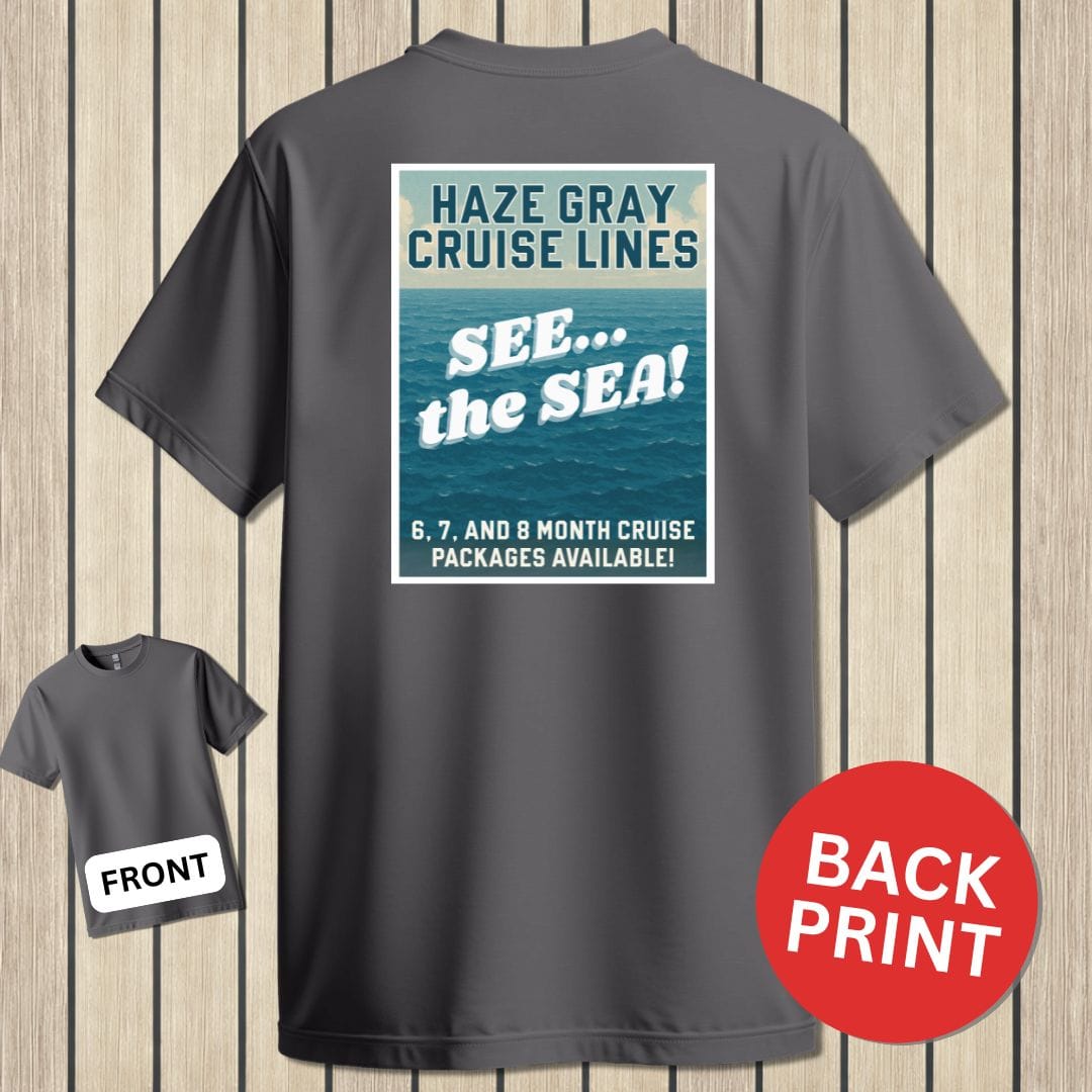 NavyHumor Classic Cotton T-shirt Charcoal / S Haze Gray Cruise Lines