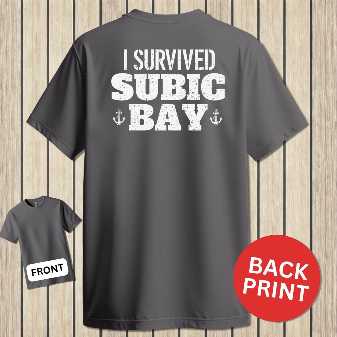 NavyHumor Classic Cotton T-shirt Charcoal / S I Survived Subic Bay