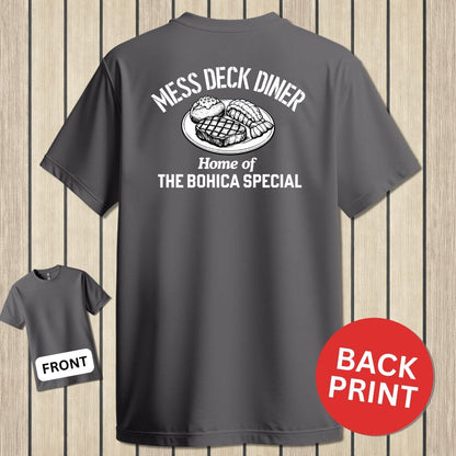 NavyHumor Classic Cotton T-shirt Charcoal / S Mess Deck Diner - BOHICA Special