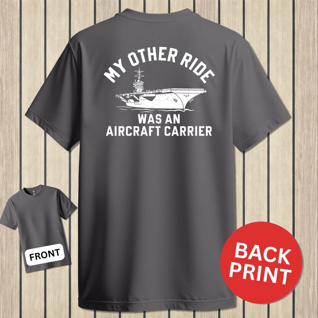 NavyHumor Classic Cotton T-shirt Charcoal / S My Other Ride - Aircraft Carrier